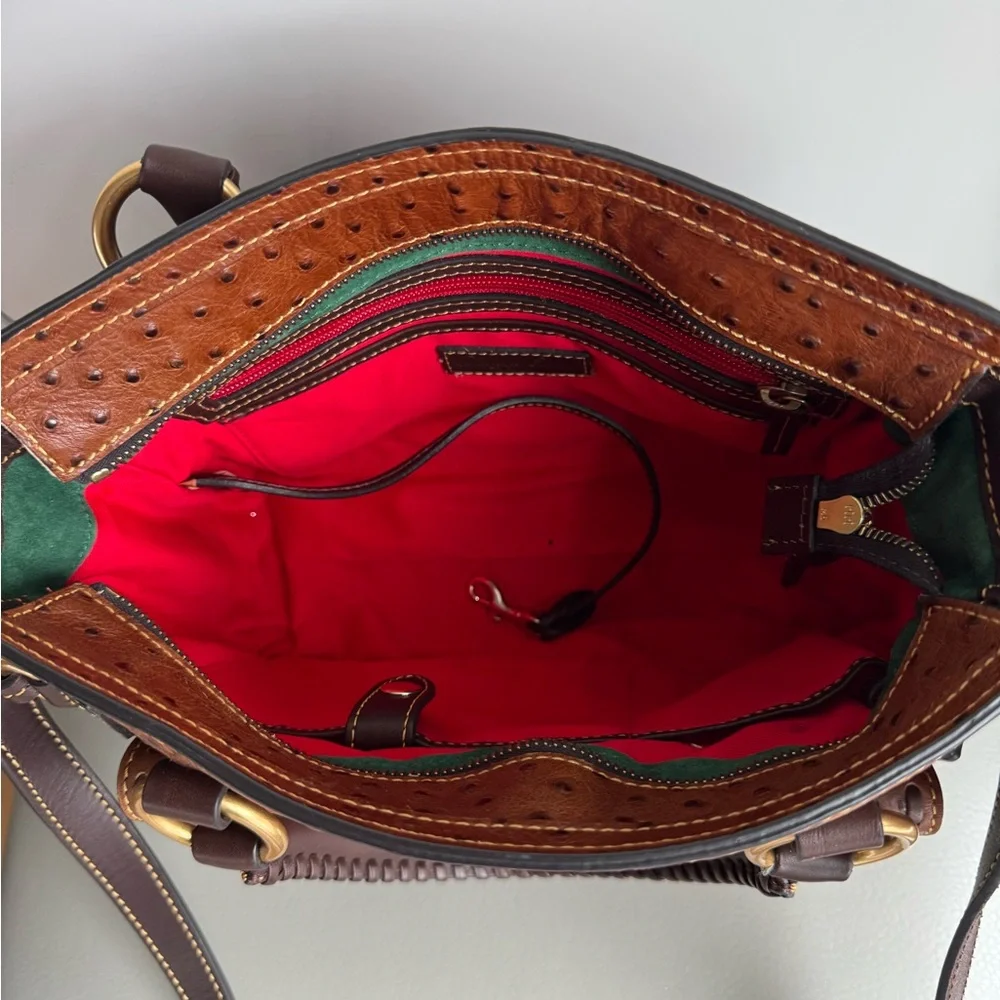 Dooney & Bourke Ostrich Exotic
Leather Medium Pocket Satchel (OT977) - Picture 9 of 15